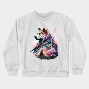 Dog samurai Japanese Crewneck Sweatshirt